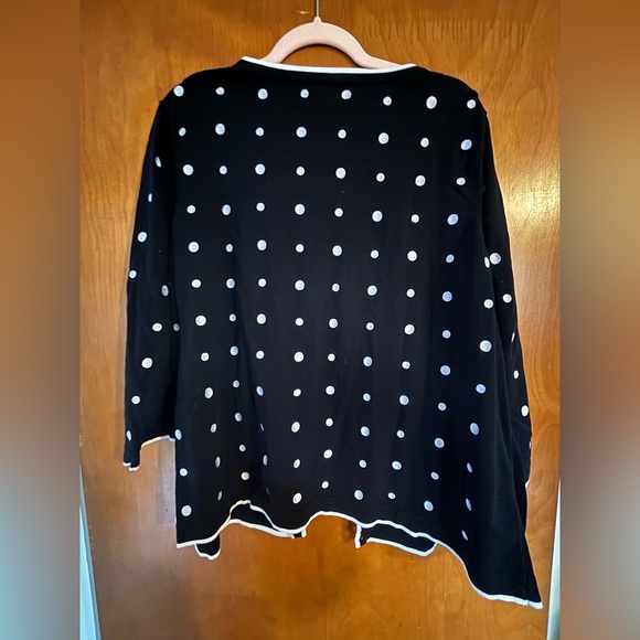 Talbots Black and White Polka Dot cardigan - Picture 5 of 6